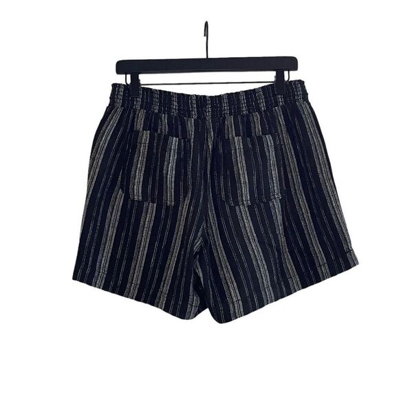 Briggs Linen Blend Pull On Shorts Black Stripe Size Medium - Picture 2 of 10